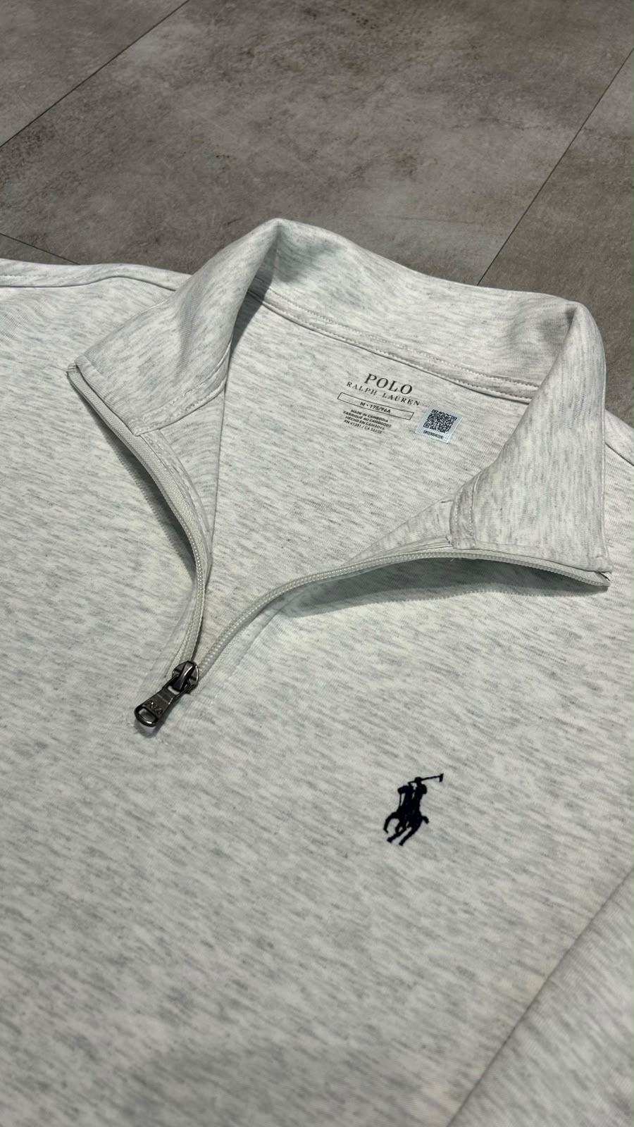 QUARTER ZIP RL "GRAY"